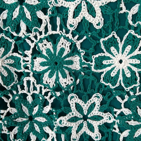 ZARA green floral crochet dress size small - Picture 9 of 12